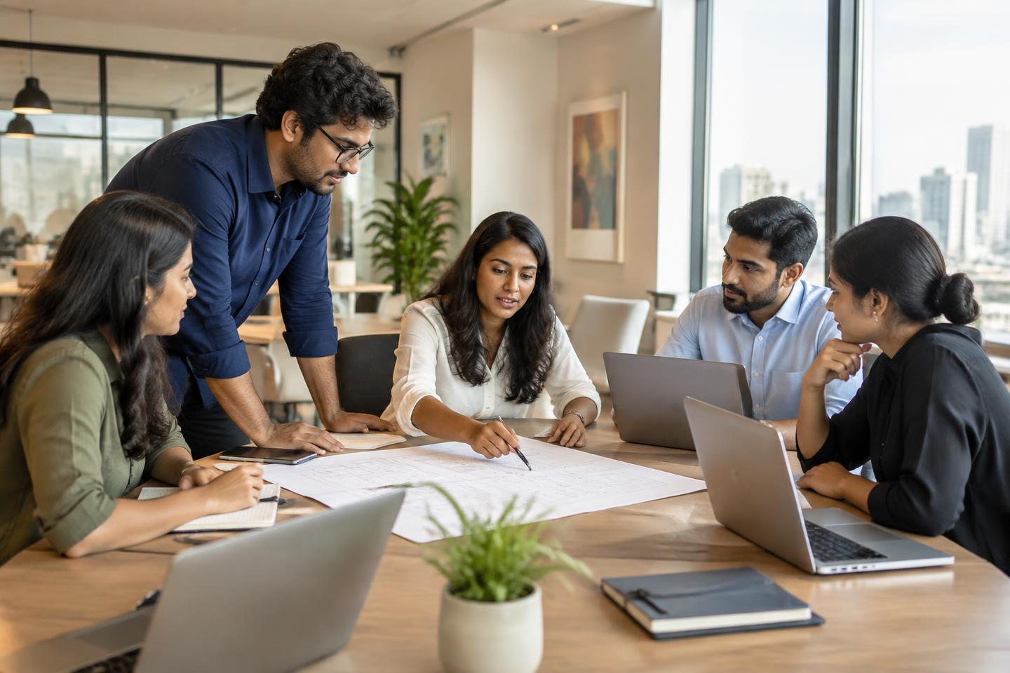 BSGROUP team collaborating in a modern office